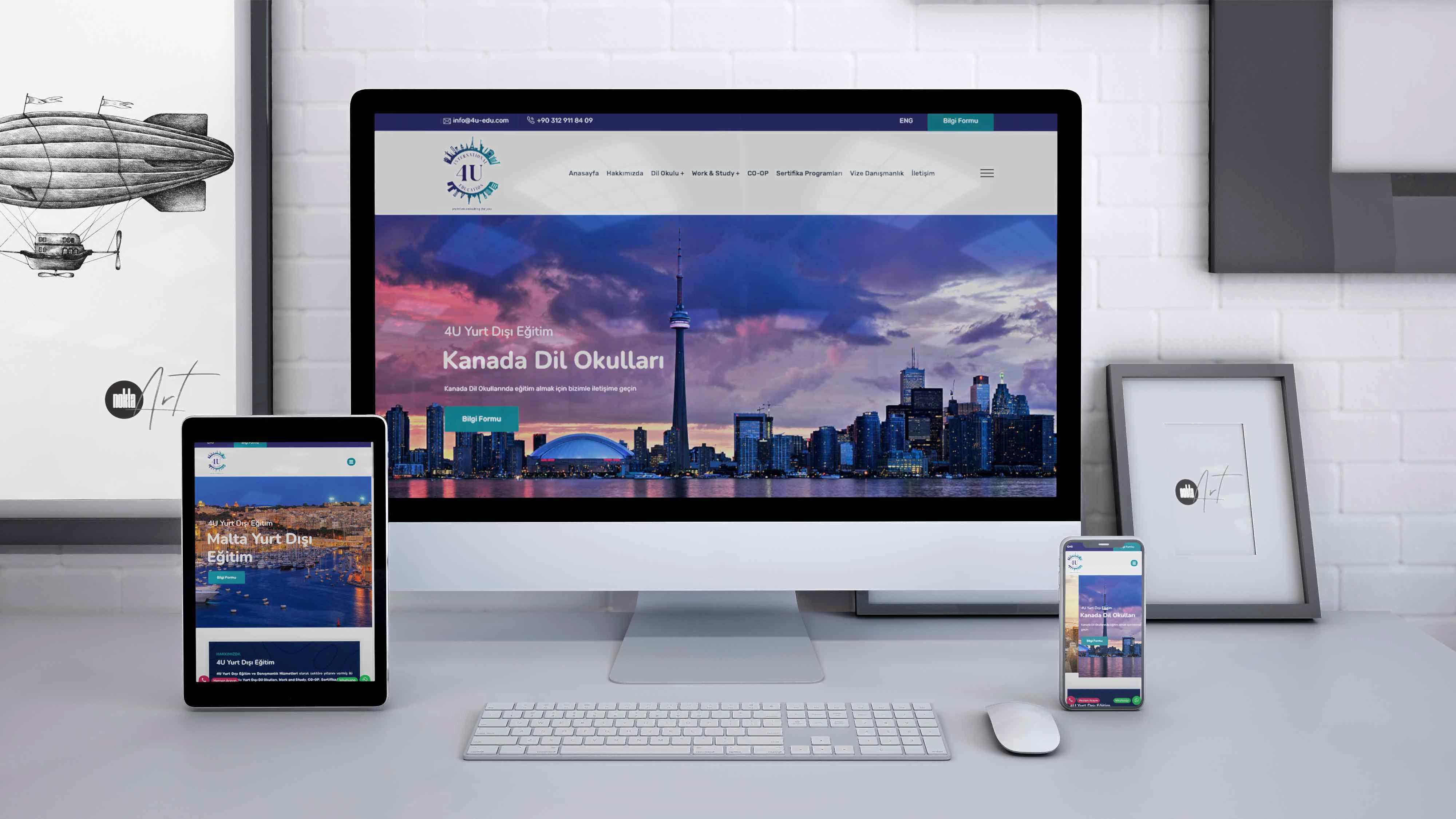 4U Yurt Dışı Eğitim Web Tasarım