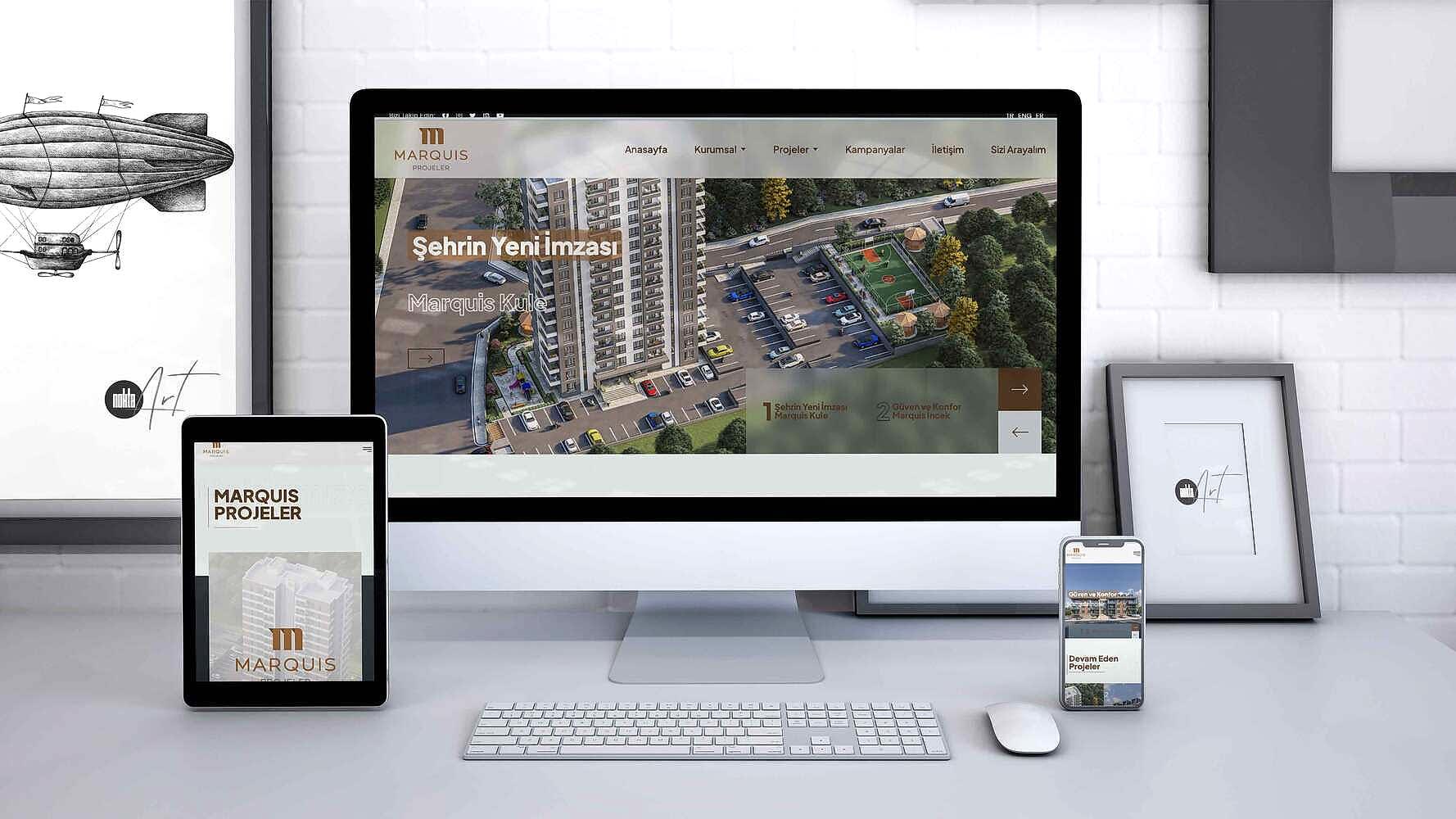 Marquis Projeleri İnşaat Firması Web Tasarım