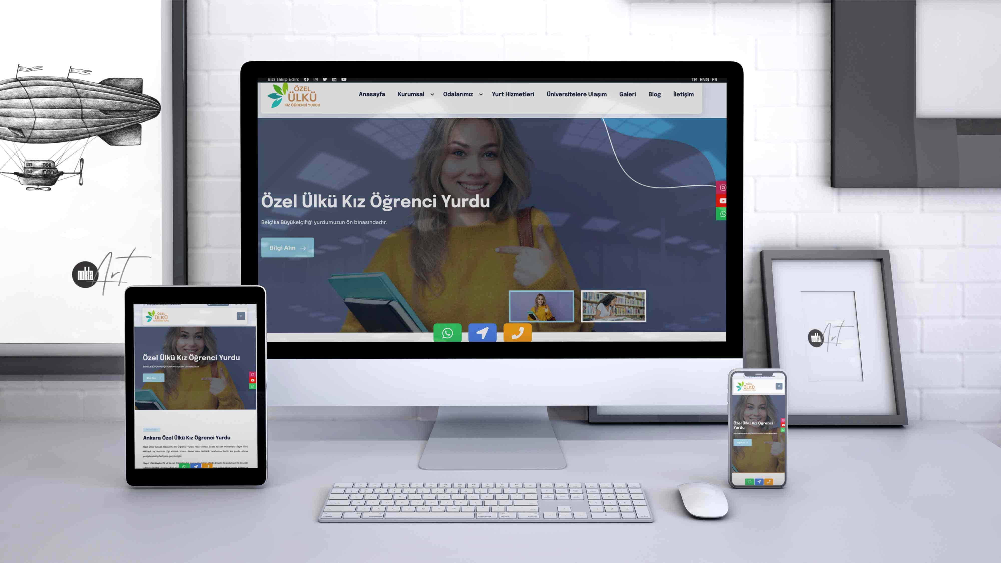 Ülkü Kız Öğrenci Yurdu - Web Tasarım